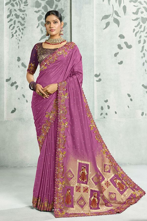 Picture of  Bollywood Silk Designer Saree for Wedding and Reception