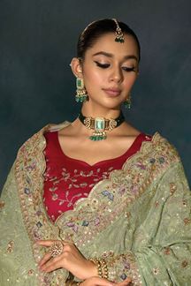 Picture of  Amazing Pure Banarasi Silk Designer Saree for Engagement, Wedding, and Reception