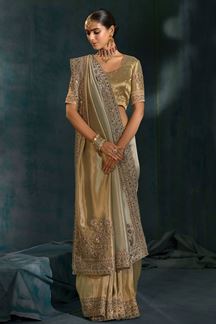Picture of  Surreal Pure Ziraf Silk Designer Saree for Engagement and Reception