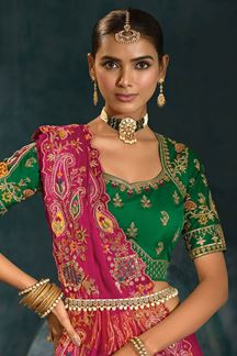 Picture of  Aesthetic Pure Gajji Silk Designer Saree for Wedding and Reception