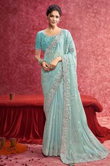 Picture of  Exquisite Galaxy Silk Designer Saree for Engagement and Reception