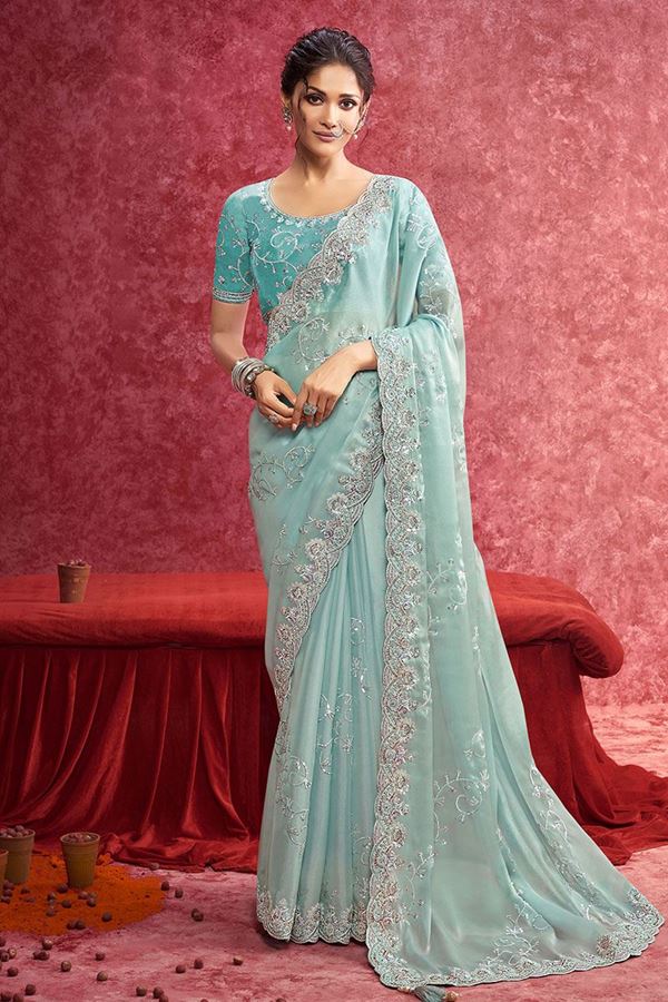 Picture of  Exquisite Galaxy Silk Designer Saree for Engagement and Reception