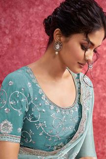 Picture of  Exquisite Galaxy Silk Designer Saree for Engagement and Reception