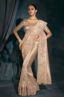 Picture of  Enticing Pure Ziraf Silk Designer Saree for Engagement and Reception