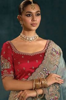 Picture of  Irresistible Pure Natural Crepe Designer Saree for Engagement and Reception