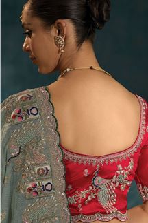 Picture of  Irresistible Pure Natural Crepe Designer Saree for Engagement and Reception