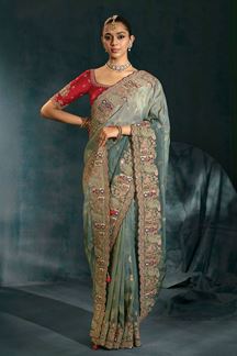 Picture of  Irresistible Pure Natural Crepe Designer Saree for Engagement and Reception
