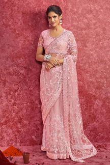 Picture of  Artistic Premium Net Designer Saree for Reception, Sangeet, and Parties