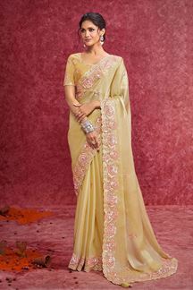 Picture of  Magnificent Galaxy Silk Designer Saree for Haldi, Engagement, and Reception