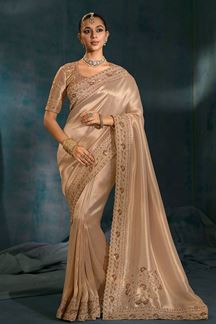 Picture of  Charming Pure Ziraf Silk Designer Saree for Wedding, Engagement, and Reception