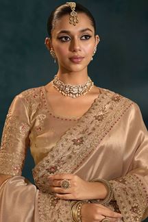Picture of  Charming Pure Ziraf Silk Designer Saree for Wedding, Engagement, and Reception