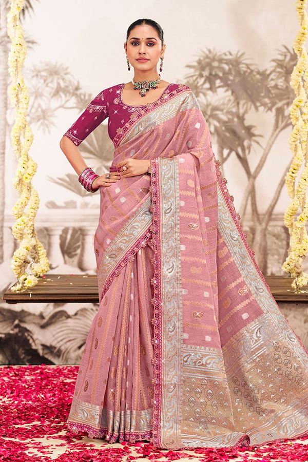 Picture of  Royal Silk Designer Saree for Wedding and Reception