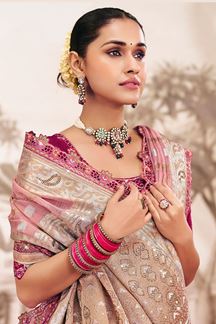 Picture of  Royal Silk Designer Saree for Wedding and Reception