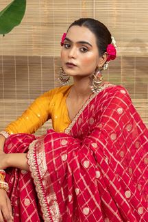 Picture of  Spectacular Dola Silk Designer Saree for Wedding and Reception