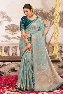 Picture of  Creative Silk Designer Saree for Wedding and Reception