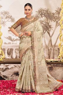 Picture of  Dazzling Silk Designer Saree for Wedding and Reception