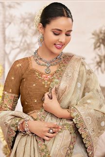 Picture of  Dazzling Silk Designer Saree for Wedding and Reception