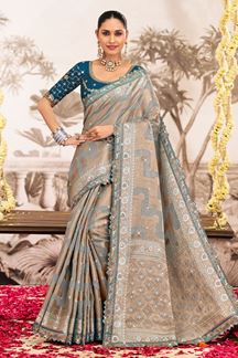 Picture of  Breathtaking Silk Designer Saree for Wedding and Reception