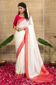 Picture of  Outstanding Dola Silk Designer Saree for Engagement and Reception