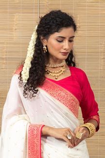 Picture of  Outstanding Dola Silk Designer Saree for Engagement and Reception
