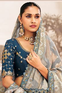 Picture of  Breathtaking Silk Designer Saree for Wedding and Reception