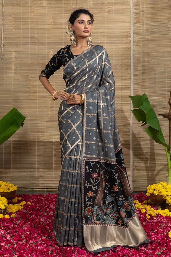 Picture of  Fascinating Dola Silk Designer Saree for Engagement, Sangeet, and Parties