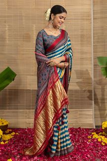 Picture of  Bollywood Satin Silk Designer Saree for Engagement, Sangeet, and Parties