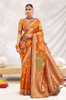 Picture of  Pretty Silk Designer Saree for Wedding and Reception