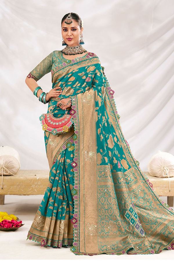 Picture of  Aesthetic Silk Designer Saree for Wedding and Reception
