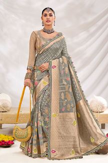 Picture of  Enticing Silk Designer Saree for Wedding and Reception