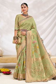 Picture of  Delightful Silk Designer Saree for Wedding and Reception
