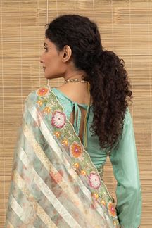 Picture of  Dazzling Tissue Designer Saree for Engagement and Reception