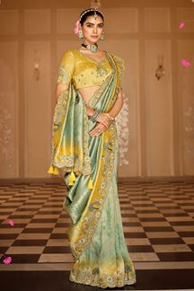 Picture of  Impressive Pure Viscose Jacquard Silk Designer Saree for Wedding and Reception