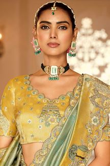 Picture of  Impressive Pure Viscose Jacquard Silk Designer Saree for Wedding and Reception