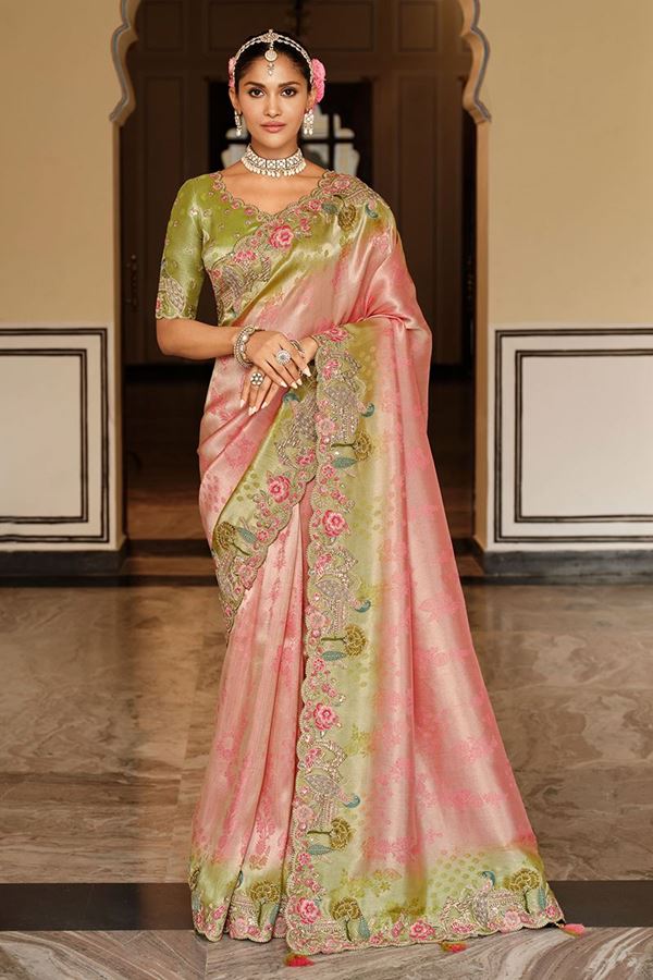 Picture of  Royal Pure Viscose Jacquard Silk Designer Saree for Wedding and Reception