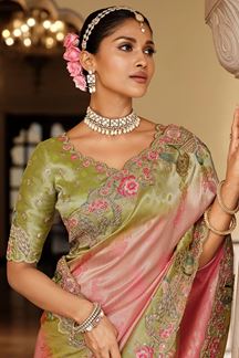 Picture of  Royal Pure Viscose Jacquard Silk Designer Saree for Wedding and Reception