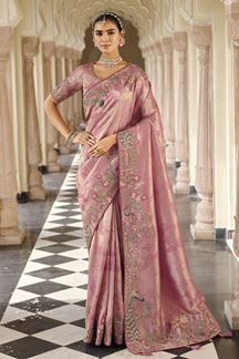 Picture of  Exquisite Pure Viscose Jacquard Silk Designer Saree for Engagement, Wedding, and Reception