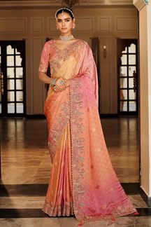 Picture of  Heavenly Pure Viscose Jacquard Silk Designer Saree for Wedding and Reception