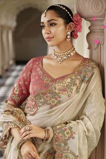 Picture of  Glamorous Pure Viscose Jacquard Silk Designer Saree for Engagement and Reception