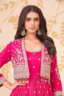 Picture of  Spectacular Faux Georgette Designer Anarkali Suit for Reception, Sangeet, and Parties