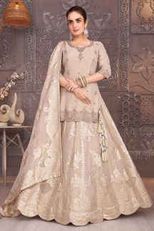 Picture of  Charismatic Silk Designer Sharara Suit for Engagement, Wedding, and Reception