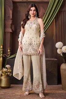Picture of  Artistic Designer Palazzo Suit for Engagement and Reception