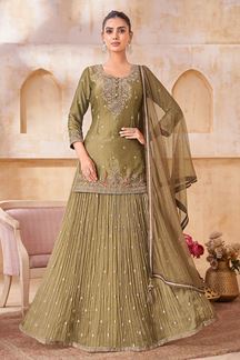 Picture of  Breathtaking Net Designer Sharara Suit for Mehendi, Engagement, and Reception