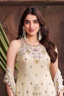 Picture of  Artistic Designer Palazzo Suit for Engagement and Reception