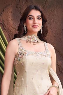 Picture of  Beautiful Designer Palazzo Suit for Engagement and Reception