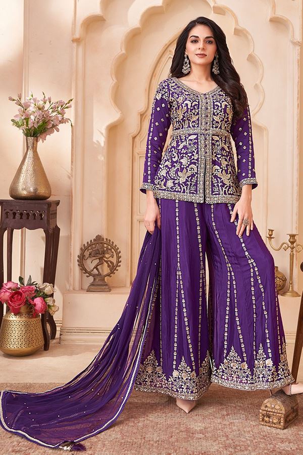 Picture of  Trendy Designer Palazzo Suit for Wedding and Reception