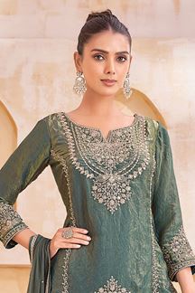Picture of  Stunning Designer Palazzo Suit for Mehendi, Wedding, and Reception