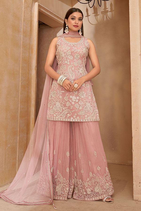 Picture of  Ethnic Designer Palazzo Suit for Engagement and Reception