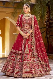 Picture of  Breathtaking Premium Silk Designer Bridal Lehenga Choli for Wedding