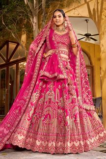 Picture of  Exuberant Premium Silk Designer Bridal Lehenga Choli for Wedding